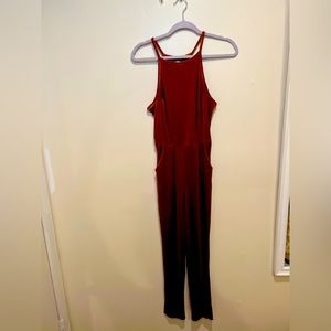 UO Velvet Rust Jumpsuit